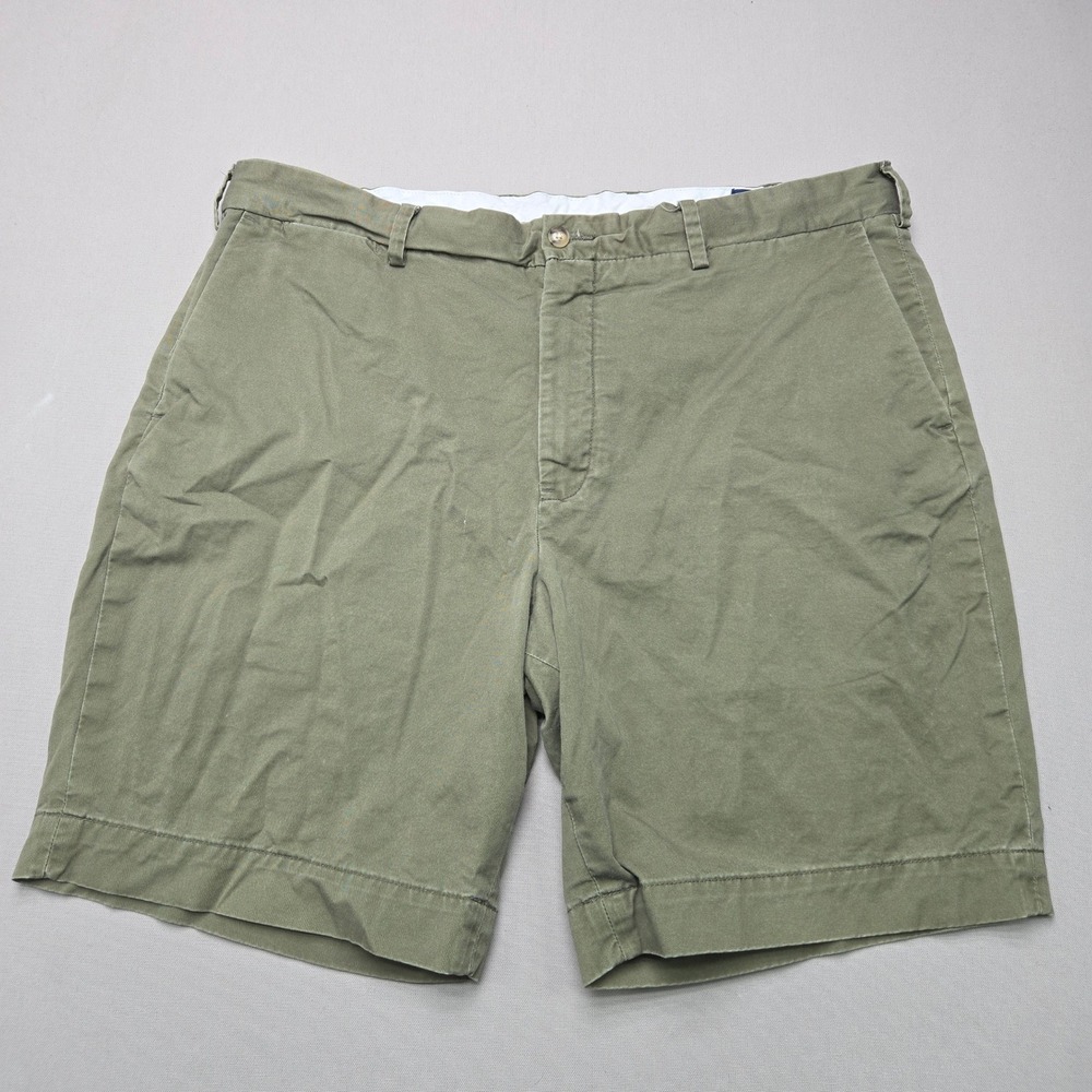 Polo Ralph Lauren Shorts Stretch Classic Fit Chino Olive Green Mens 38 Cotton